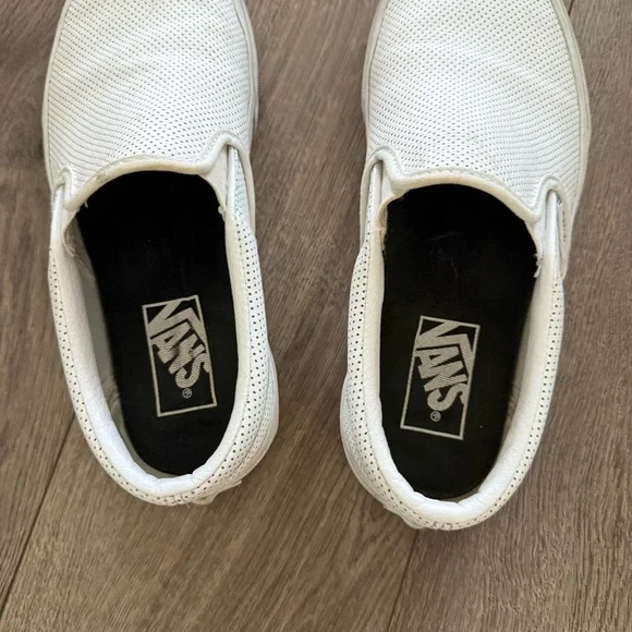 Vans White Perforated Slip-On Sneakers Asher 7 - Picture 6 of 8